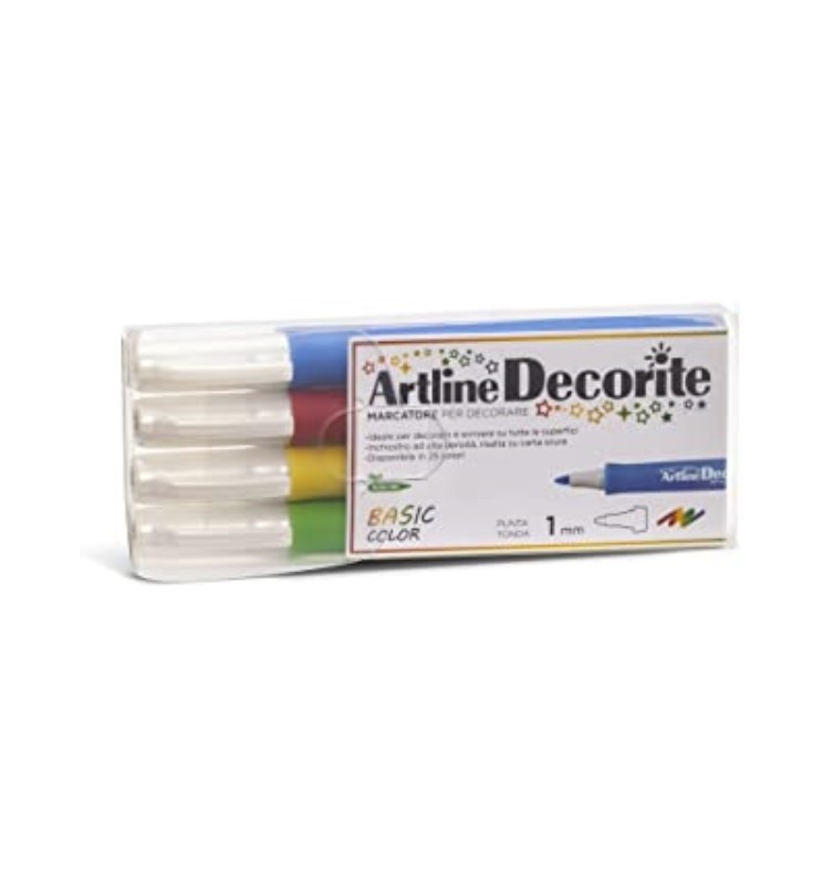 MARKER DECORITE PENNELLO BASIC 4pz