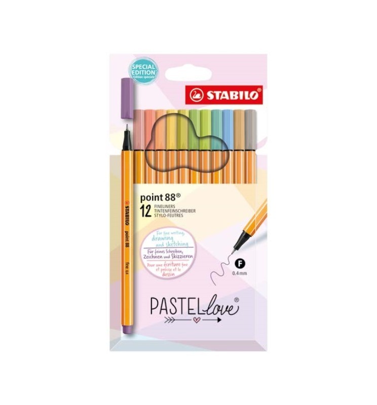 PENNA POINT 88 PASTELLOVE 12pz AST