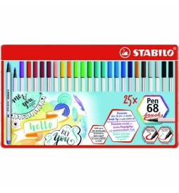 STABILO Pen 68 brush sc.metal da 25