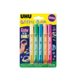 UHU COLLA GLITTER 10ML BL5 FLUO