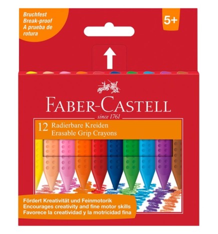 Pastelli a cera Grip 12 colori Fabe