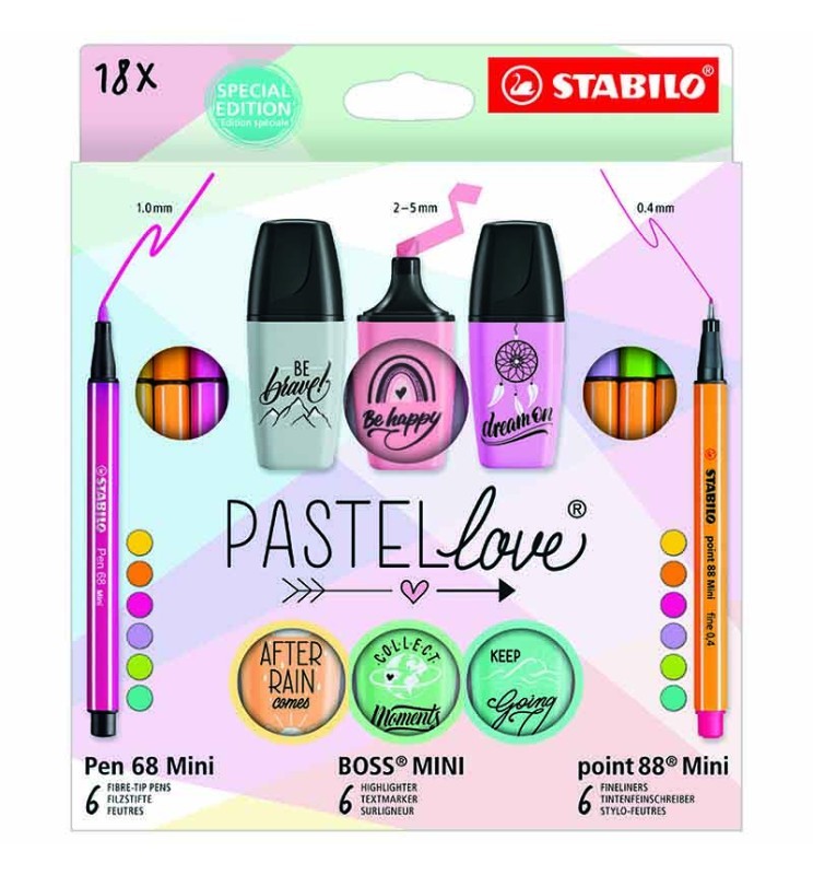 SET PASTELLOVE 18pz STABILO