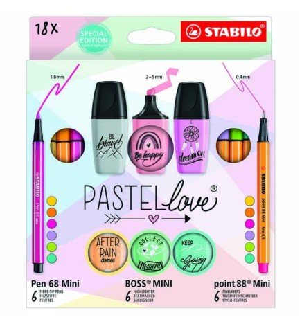 SET PASTELLOVE 18pz STABILO