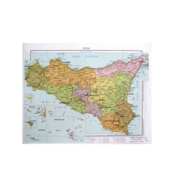 CARTA GEOGRAFICA SICILIA 100X140