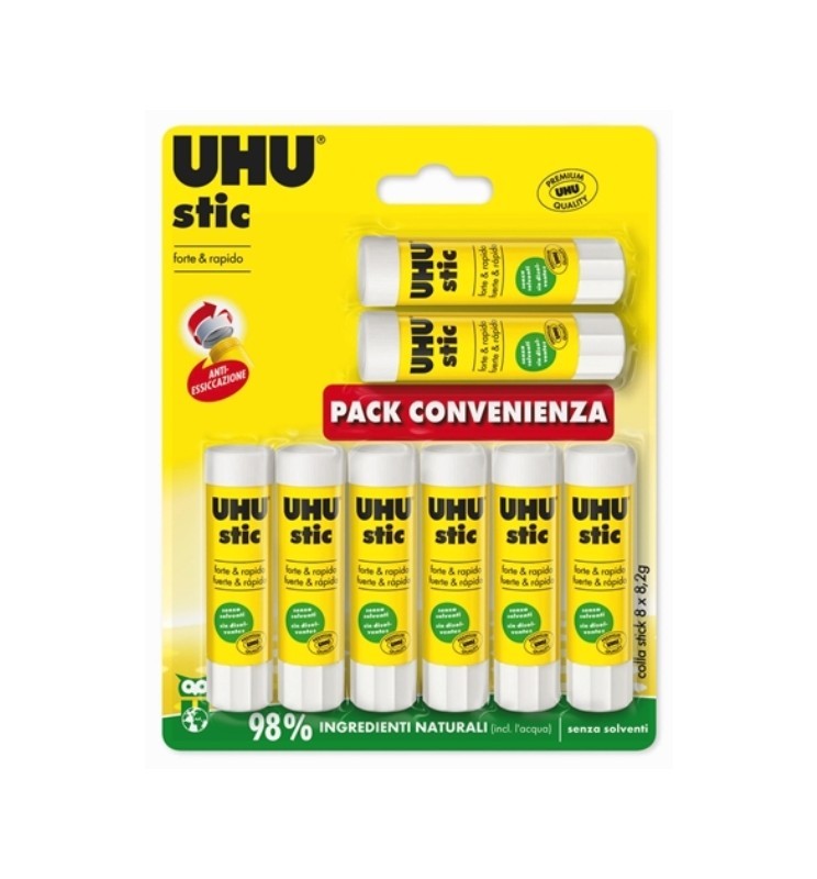 COLLA STIC UHU 8,2g 8pz blister