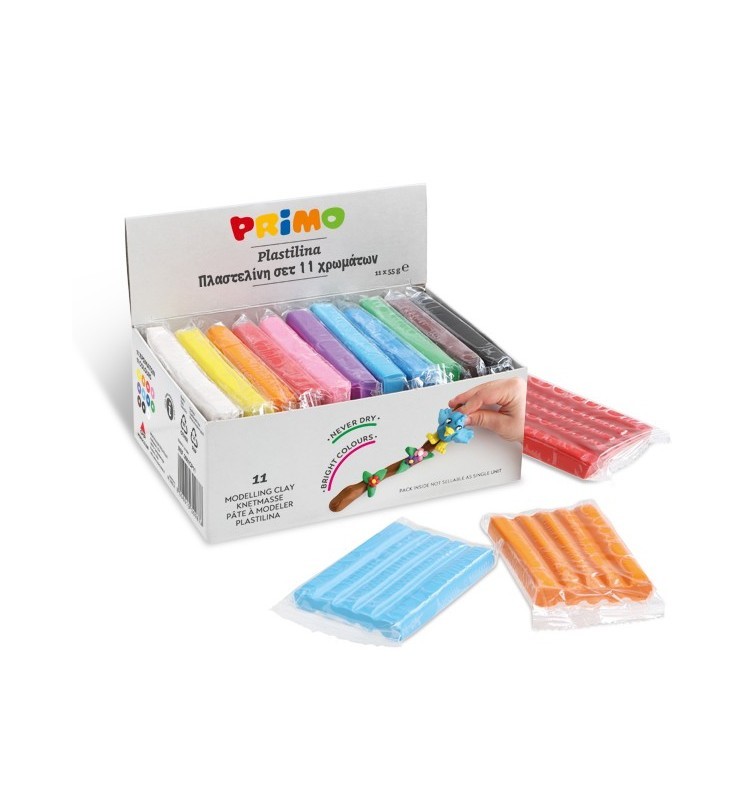 PLASTILINA 55g 11pz PRIMO