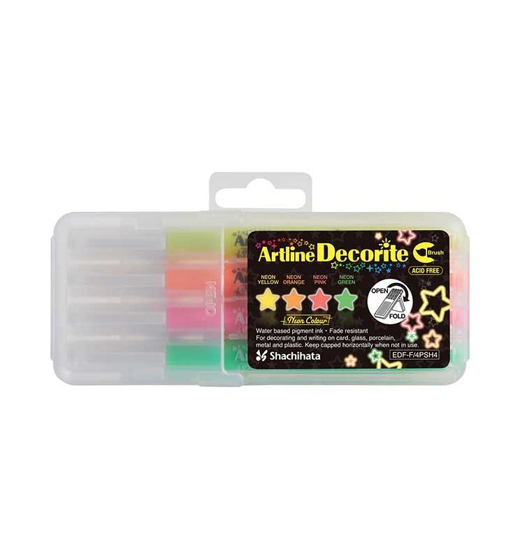 MARKER DECORITE PENNELLO NEON 4P AR